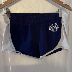 PINK Victoria's Secret Women's Blue and White Athletic Shorts